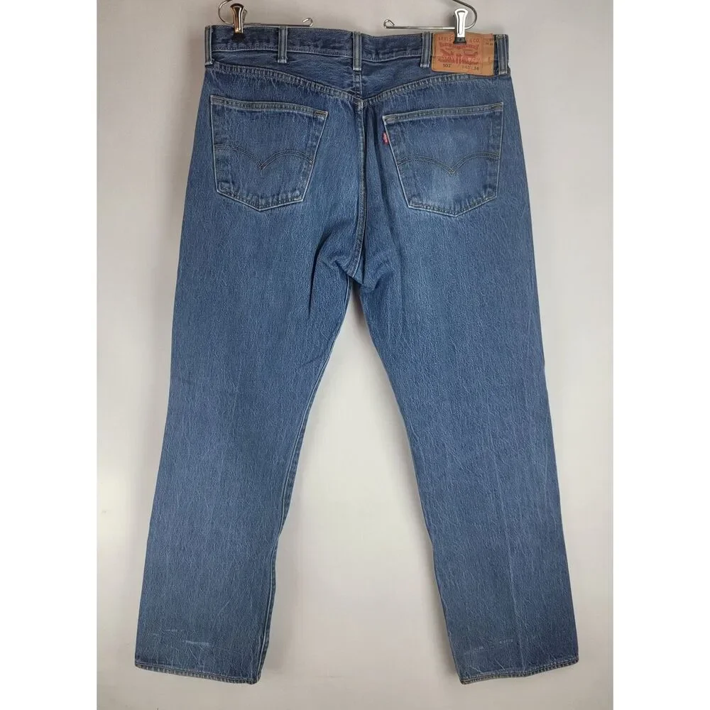 Levi's 501 XX Mens Size 40x34 Med Wash Button Fly Straight Leg Jeans